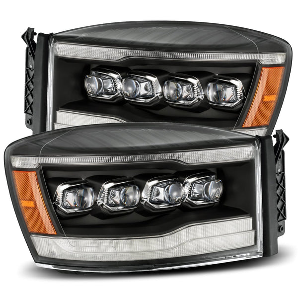 2006-08 Ram 1500/2500/3500 Alpharex NOVA Series LED Projector Headlights Black