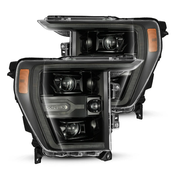 2021-22 F150 Alpharex LUXX-Series LED Projector Headlights Alpha-Black