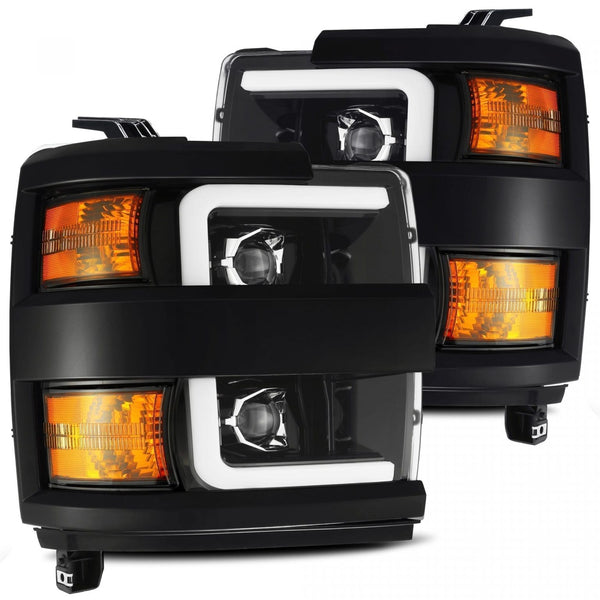 2015-19 Silverado 2500/3500 Alpharex PRO-Series Projector Headlights - Jet Black