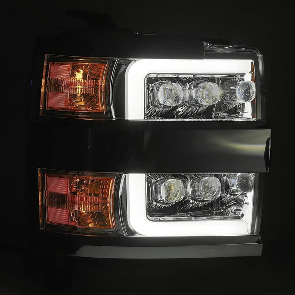 2015-19 Silverado 2500/3500 Alpharex NOVA-Series LED Projector Headlights - Black G2