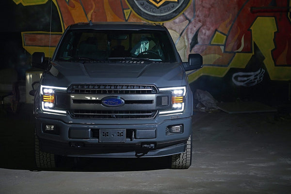 2018-20 F150 Alpharex NOVA-Series LED Projector Headlights Alpha-Black