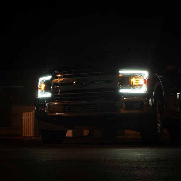 2018-20 F150 Alpharex NOVA-Series LED Projector Headlights Black