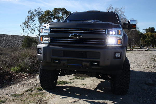 2015-19 Silverado 2500/3500 Alpharex NOVA-Series LED Projector Headlights - Black G2